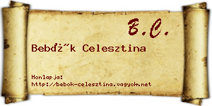 Bebők Celesztina névjegykártya